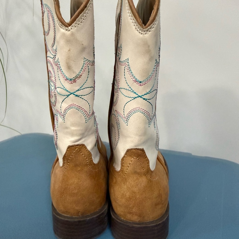 Roper Kids Western Boots - Tan and Cream - Picture 3 of 5
